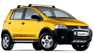 Cross Fox Amarelo que a Volkswagen deu a Stephany